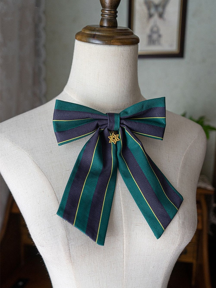 Stripe Tie Pattern Lolita Poynt Bow Manor