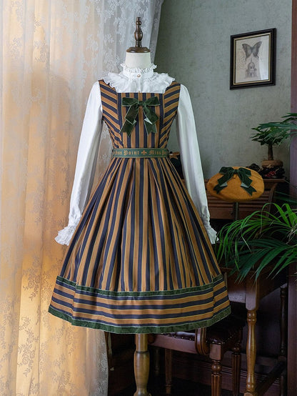 Striped Big four in Otome Style with Lolita – Sash Jumper colors.) Bow Skirt Gothic (Available magical