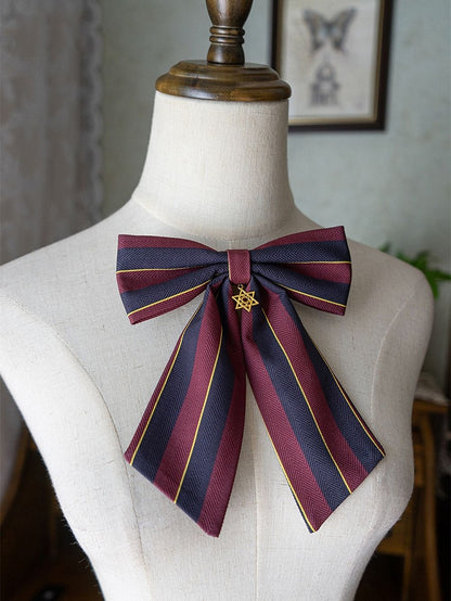 Stripe Tie Pattern Lolita Poynt Bow Manor