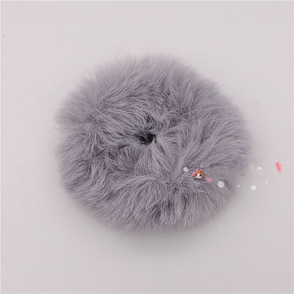 White Faux Fur Scrunchie - Cocoa Jam