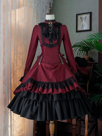 Lolita-Kragen Gothic mit zierlicher Kleidrüsche