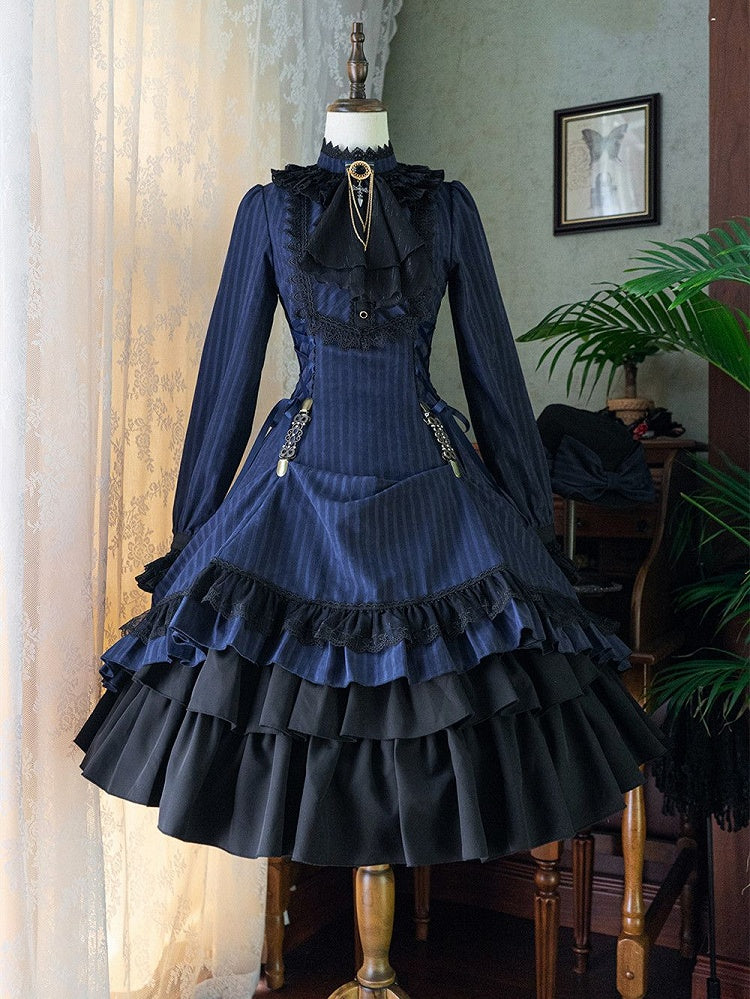 Lolita-Kragen Gothic mit zierlicher Kleidrüsche
