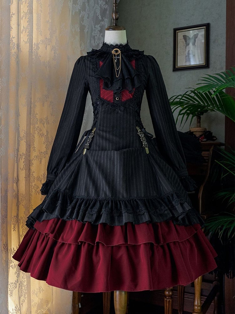 Lolita-Kragen Gothic mit zierlicher Kleidrüsche