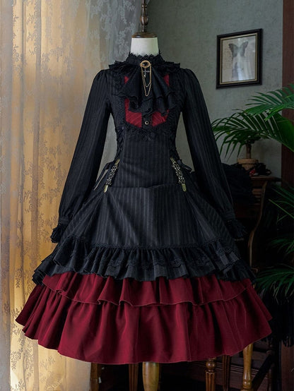 Lolita-Kragen Gothic mit zierlicher Kleidrüsche