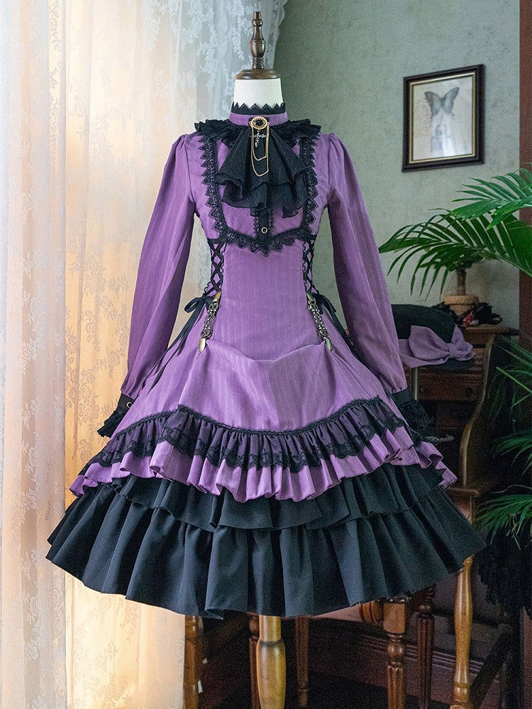 Lolita-Kragen Gothic mit zierlicher Kleidrüsche
