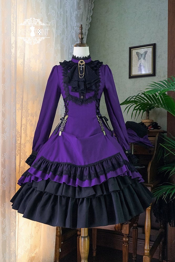Lolita-Kragen Gothic mit zierlicher Kleidrüsche