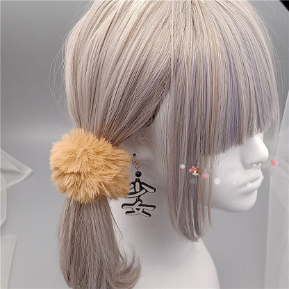 White Faux Fur Scrunchie - Cocoa Jam