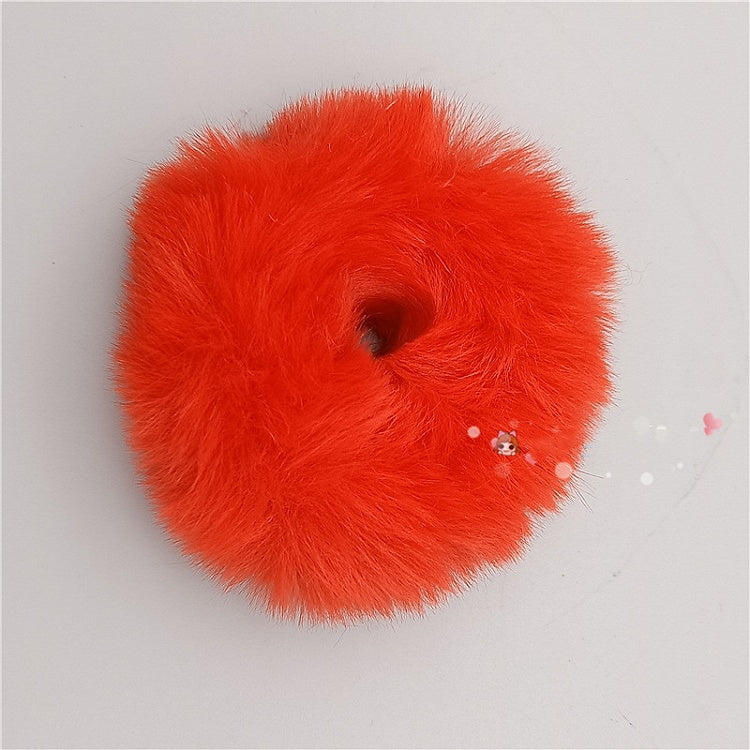 White Faux Fur Scrunchie - Cocoa Jam
