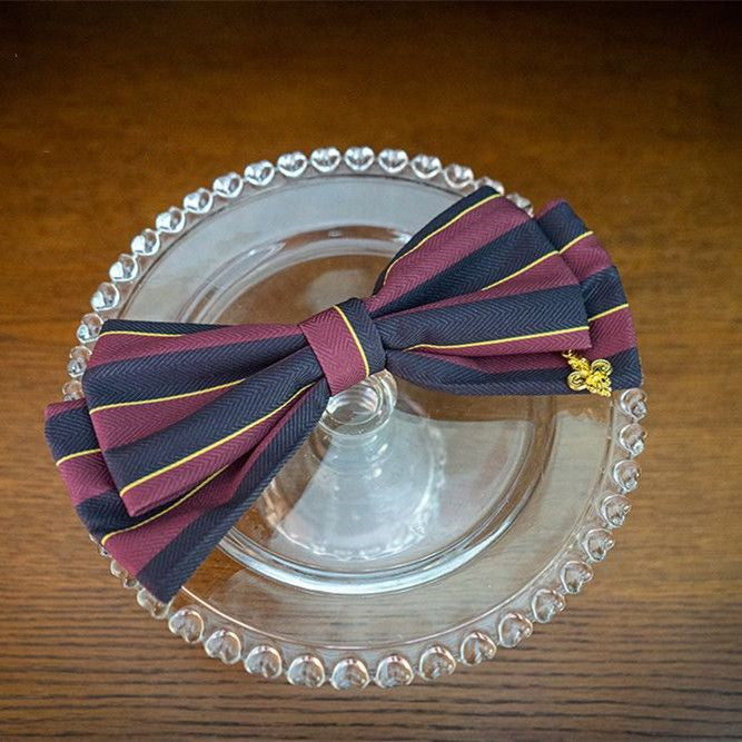 Big Pattern Hairclip Poynt Stripe Manor Bow