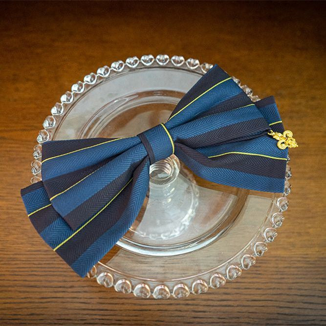 Big Pattern Hairclip Poynt Stripe Manor Bow