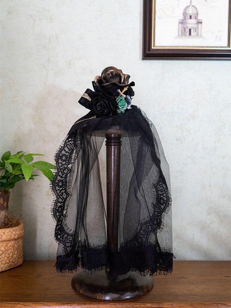 Hairclip Floral Manor Poynt with Veil
