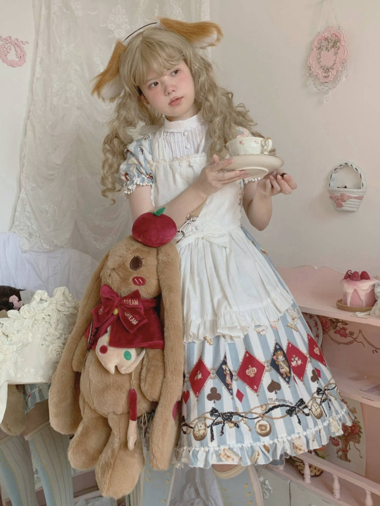 Apple Pie Little Painter Plüschhasentasche, Braun und Rot