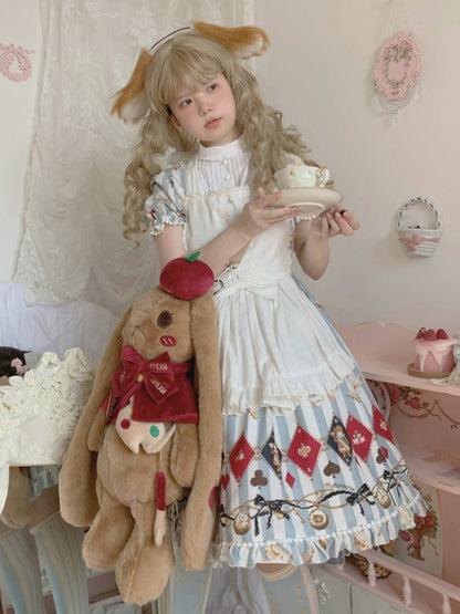 Apple Pie Little Painter Plüschhasentasche, Braun und Rot