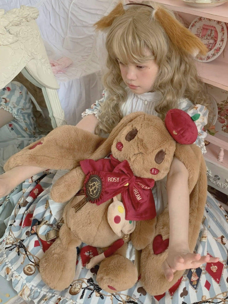 Apple Pie Little Painter Plüschhasentasche, Braun und Rot