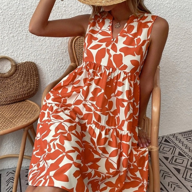 Women's Mini Dress Floral Dress Print Dress Classic Modern