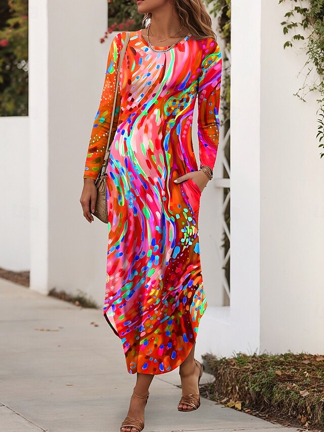 Women's Maxi Dress Sheath Dress T Shirt Dress Tee Dress