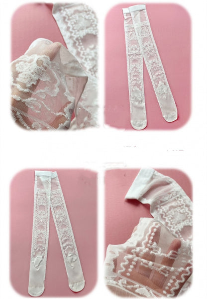 Rose Glass Overknee-Strümpfe