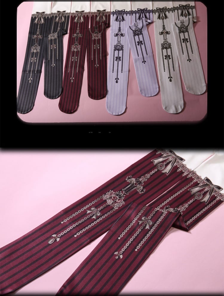 Strumpfhose mit Gothic-Print „Dark Night Cross“