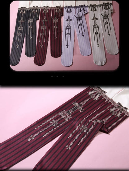 Strumpfhose mit Gothic-Print „Dark Night Cross“