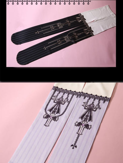 Strumpfhose mit Gothic-Print „Dark Night Cross“