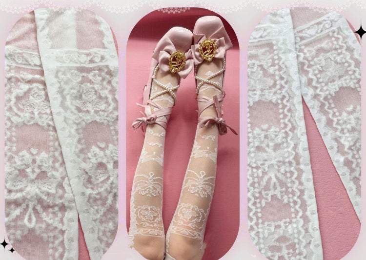 Rose Glass Overknee-Strümpfe