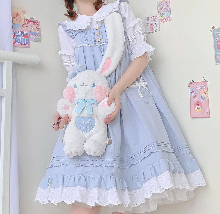 Sac bandoulière en peluche en forme de lapin