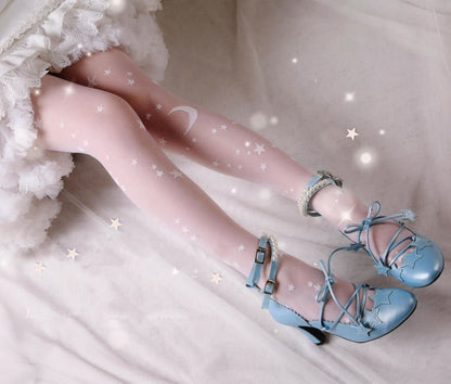 ブラック/ホワイト スタースカイタイツ