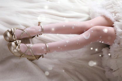 ブラック/ホワイト スタースカイタイツ