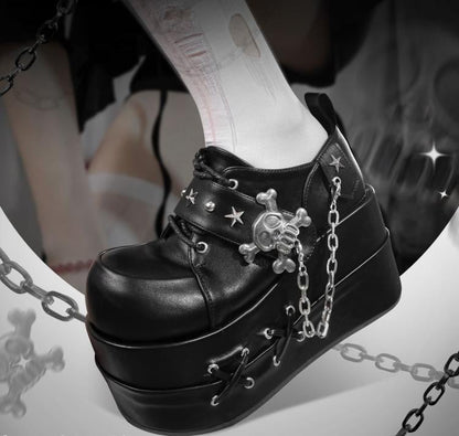 Black Star Hunter Pirates Skull Gothic Platforms