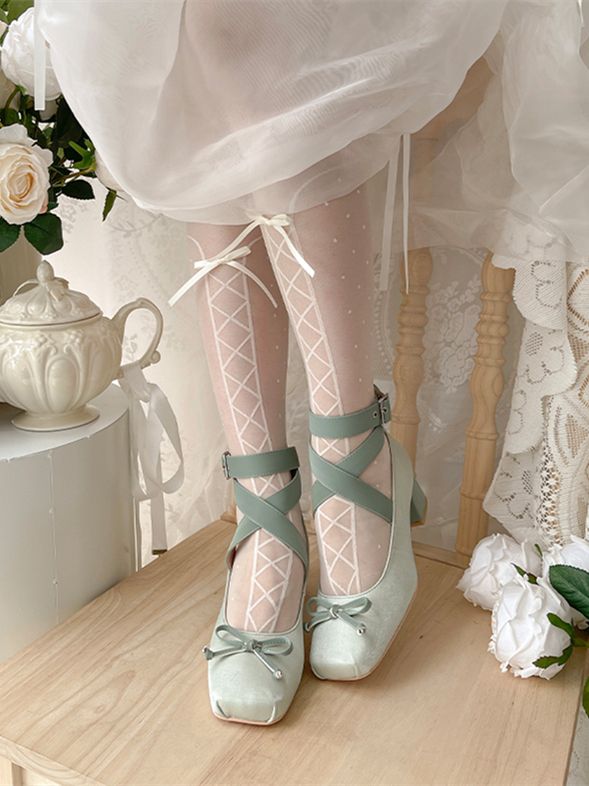 Ankle Elegant Straps Ballet Shoes Green Satin Wraparound