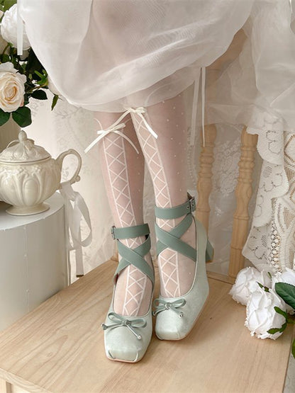 Ankle Elegant Straps Ballet Shoes Green Satin Wraparound
