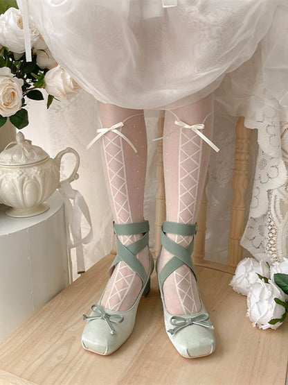 Ankle Elegant Straps Ballet Shoes Green Satin Wraparound