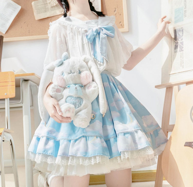 Sac bandoulière en peluche en forme de lapin