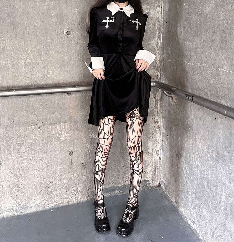 Ausverkaufsgröße Kragen Kreuz Samt Fledermaus für Kleid Punk Design M 93CM Flügelförmige Büste