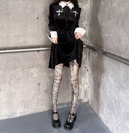 Ausverkaufsgröße Kragen Kreuz Samt Fledermaus für Kleid Punk Design M 93CM Flügelförmige Büste