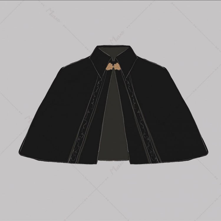 Elegant Cape Autumn Collar Turn-Down Lolita Short Velvet with