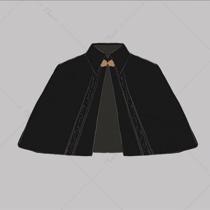 Elegant Cape Autumn Collar Turn-Down Lolita Short Velvet with