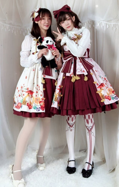 Lolita-Strumpfhose mit Schleifen und Kirschblüten