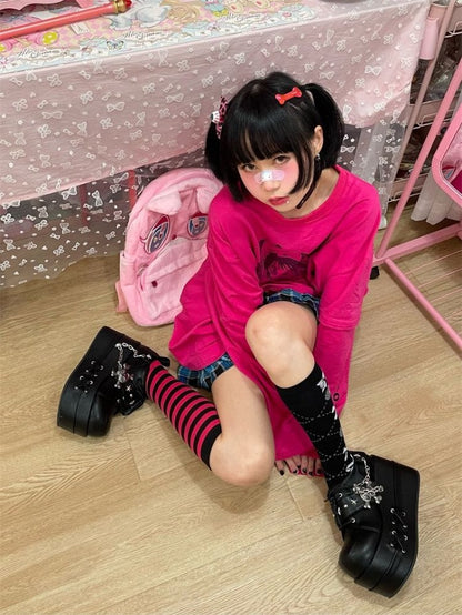 Black Star Hunter Pirates Skull Gothic Platforms