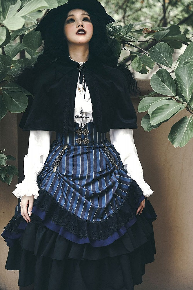 Eleganter Umhang Herbstkragen Turn-Down Lolita Kurzer Samt mit