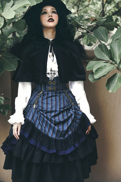 Elegant Cape Autumn Collar Turn-Down Lolita Short Velvet with