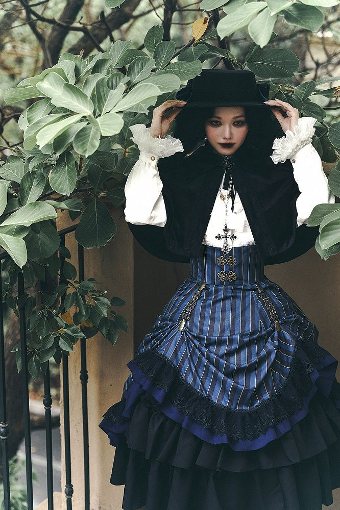 Eleganter Umhang Herbstkragen Turn-Down Lolita Kurzer Samt mit