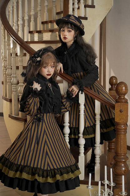 Corset Available Colors High-Waist 4 Skirt Gothic Striped – Lolita