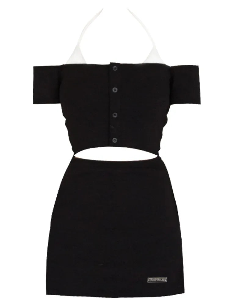 S Taille Kleid Brust Neckholder Ausschnitt Schwarz Ausverkauf 67CM Größe - für