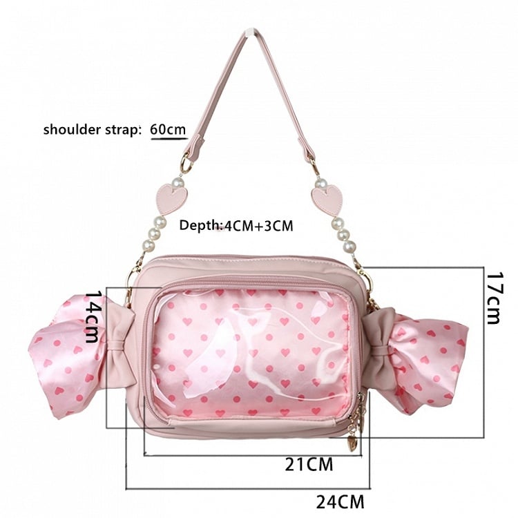 Pattern Black/Pink Candy Polk-dot Sweetheart Bag Ita and