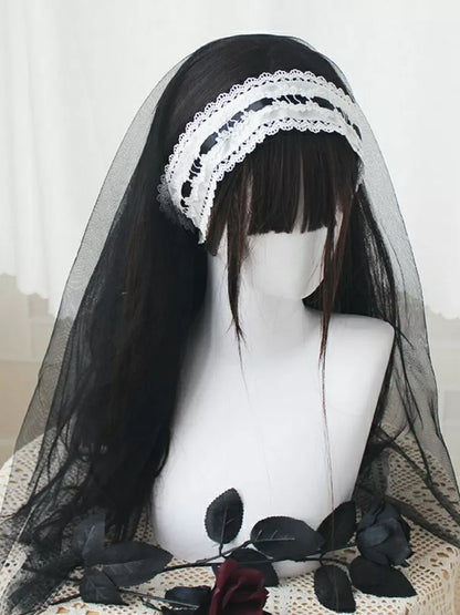 Veil Black White Clearance Lolita Head - Nun