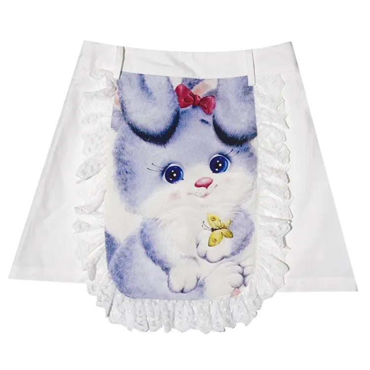 Size Trim - Lace 72CM Waist for Print Clearance White Skirt Bunny L