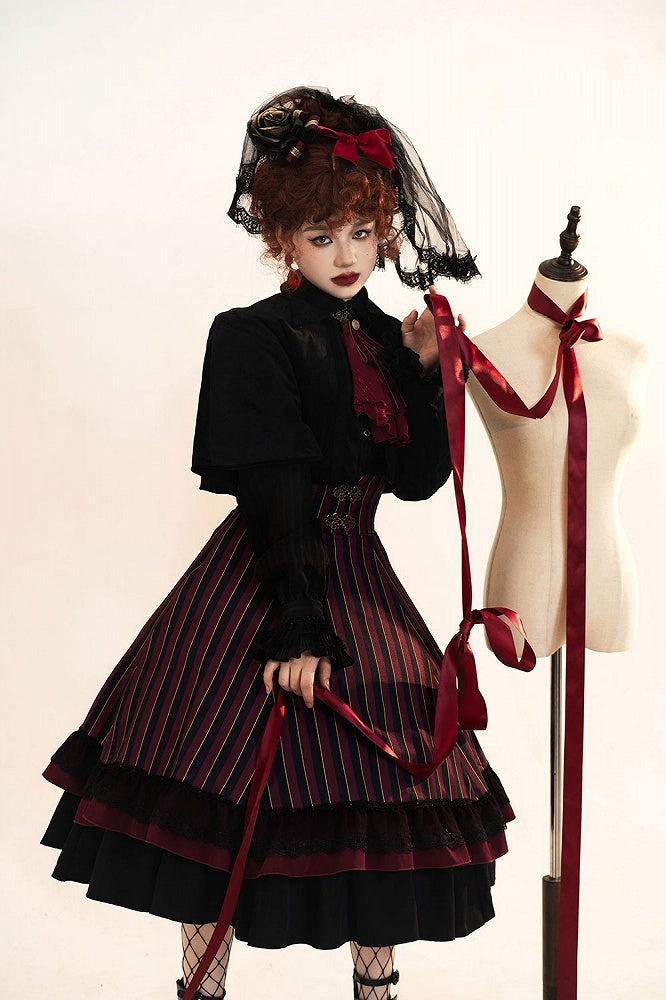 Eleganter Umhang Herbstkragen Turn-Down Lolita Kurzer Samt mit