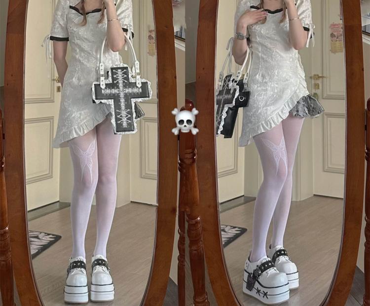 Black and White Star Hunter Pirates Skull Gothic Platforms