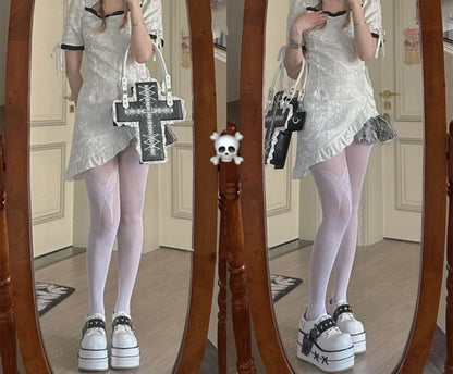 Black and White Star Hunter Pirates Skull Gothic Platforms